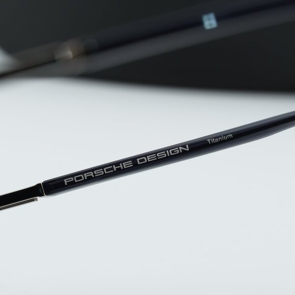 Porsche Design P8398 B Rectangle Eyeglasses 58mm - Palladium Silver/Black - Picture 10 of 11